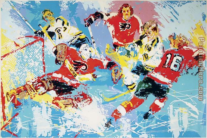 Bruins Flyers painting - Leroy Neiman Bruins Flyers art painting